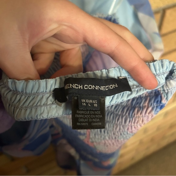 French Connection Dalla Verona Smocked Halter Top Pastel Women’s Size 10 NWOT - Picture 7 of 8